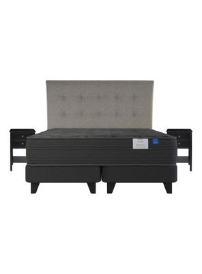 Imagen 2 del producto Cama Europea Black 2 Plazas + Respaldo con Velador Rover