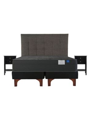 Imagen 2 del producto Cama Europea Black 2 Plazas + Respaldo Velador Rover