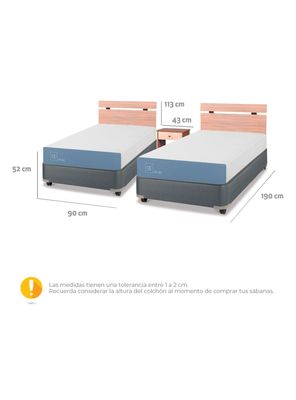 Imagen 2 del producto Dúplex Box Americano Excellence 1 Plaza + Set Muebles Olmo