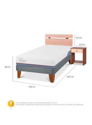 Imagen 2 del producto Cama Europea Excellence Plus 1.5 Plazas + Set Muebles Olmo