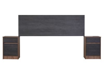 Set Muebles Espresso: Respaldo 2 Plazas + Veladores