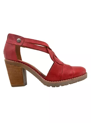 Sandalia Cuero Correa y Taco Cuadrado Wk075 Mujer