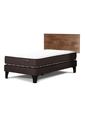 Cama Europea Ergo T 1 Plaza + Respaldo Tabor Café Taffy