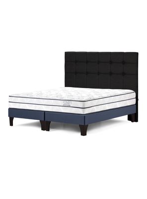 Cama Europea Autonomy Sky Súper King + Respaldo Oscuro