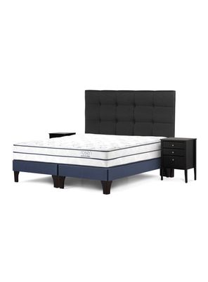 Cama Europea Autonomy Sky Base Dividida 2 Plazas + Set de Muebles