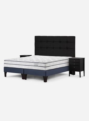 Cama Europea Autonomy Sky Súper King + Respaldo + Veladores
