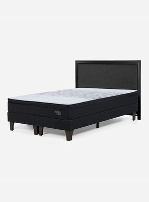 Cama Europea Tempo Súper King + Respaldo Nolita Grafito