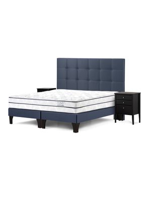 Cama Europea Autonomy Sky Súper King + Set de Muebles Issey