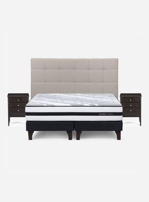Imagen 2 del producto Cama Europea Driven Súper King + Set de Muebles Issey Niebla