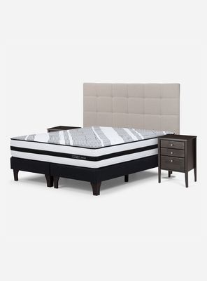 Imagen 1 del producto Cama Europea Driven Súper King + Set de Muebles Issey Niebla