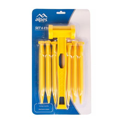 Imagen 2 del producto Set 6 Estacas Plástico con Martillo