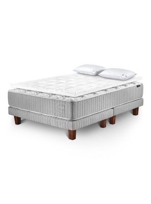 Cama Europea Hybrid Cotton Súper King + Topper + Almohada Down Alternative