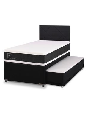 Diván Ortopedic Black 1.5 Plazas Respaldo Villarrica Negro