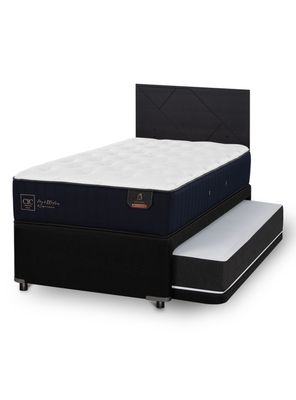 Diván Premium Black 1.5 Plazas Respaldo Villarrica Negro