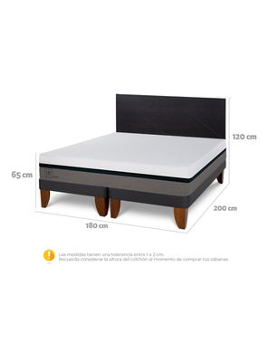 Imagen 2 del producto Cama Europea Balance King + Respaldo Villarrica Negro