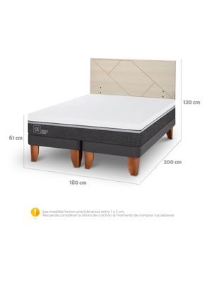 Imagen 2 del producto Cama Europea Ortopedic Advance King + Respaldo Villarrica Alpino