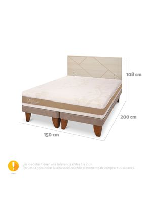 Imagen 2 del producto Cama Europea Rilassati Infinity 2 Plazas Base Dividida + Respaldo Villarrica Alpino