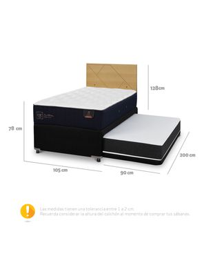 Imagen 2 del producto Diván Premium Black 1.5 Plazas Respaldo Villarrica Mostaza