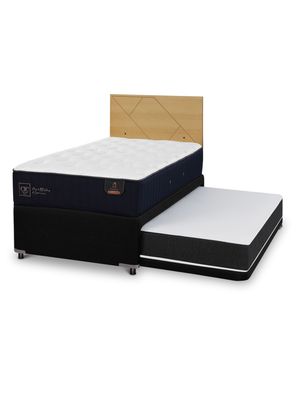 Diván Premium Black 1.5 Plazas Respaldo Villarrica Mostaza