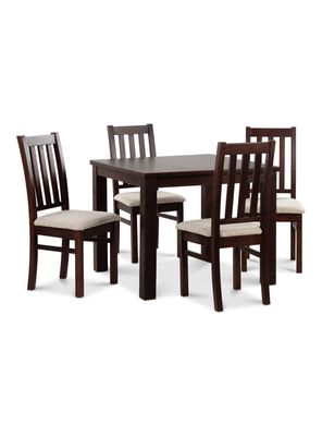 Juego Comedor Ñuble Cuadrado 4 Sillas Chocolate Beige