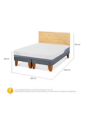 Imagen 2 del producto Cama Europea Excellence Plus 2 Plazas Base Dividida + Respaldo Villarrica Mostaza