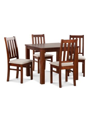 Juego Comedor Ñuble + 4 Sillas Caramelo Beige