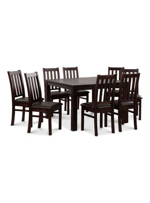 Juego Comedor Ñuble + 8 Sillas Chocolate PU