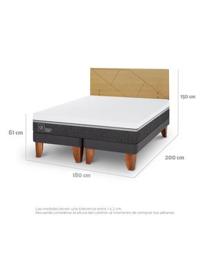 Imagen 2 del producto Cama Europea Ortopedic Advance King + Respaldo Villarrica Mostaza