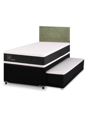 Diván Ortopedic Black 1.5 Plazas Respaldo Villarrica Olivo