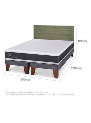 Imagen 2 del producto Cama Europea Ortopedic King + Respaldo Villarrica Olivo