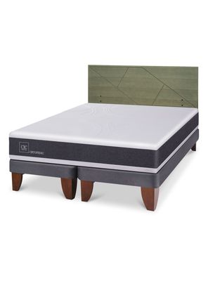 Cama Europea Ortopedic King + Respaldo Villarrica Olivo