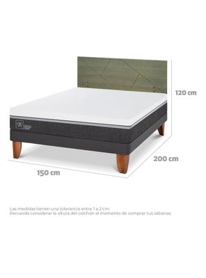 Imagen 2 del producto Cama Europea Ortopedic Advance 2 Plazas + Respaldo Villarrica Olivo