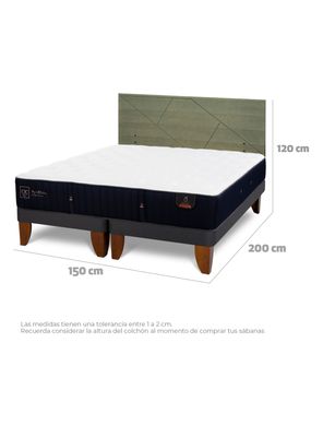 Imagen 2 del producto Cama Europea Premium 2 Plazas Base Dividida + Respaldo Villarrica Olivo
