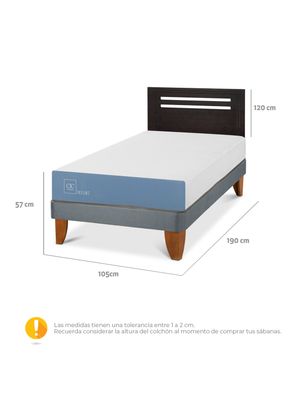 Imagen 2 del producto Cama Europea Excellence 1.5 Plazas x190 cm + Respaldo Múnich Negro