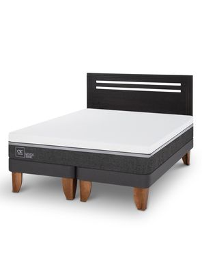 Cama Europea Ortopedic Advance 2 Plazas Base Dividida + Respaldo Múnich Negro