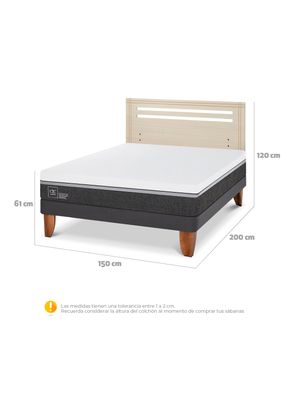 Imagen 2 del producto Cama Europea Ortopedic Advance 2 Plazas + Respaldo Múnich Alpino