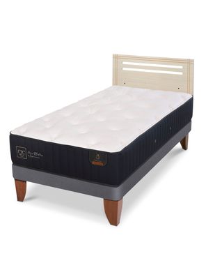 Cama Europea Premium 1.5 Plazas + Respaldo Múnich Alpino