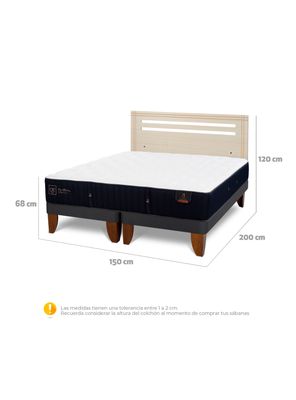 Imagen 2 del producto Cama Europea Premium 2 Plazas Base Dividida + Respaldo Múnich Alpino