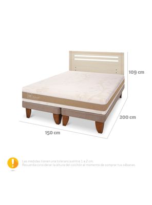 Imagen 2 del producto Cama Europea Rilassati Infinity 2 Plazas Base Dividida + Respaldo Munich Alpino