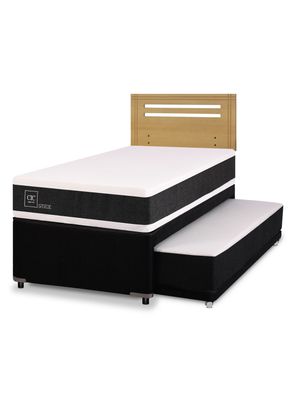 Diván Ortopedic Black 1.5 Plazas Respaldo Múnich Mostaza