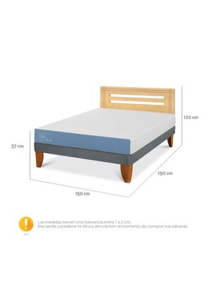 Imagen 2 del producto Cama Europea Excellence 2 Plazas + Respaldo Múnich Mostaza