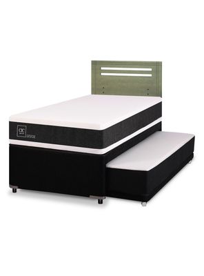 Diván Ortopedic Black 1.5 Plazas Respaldo Múnich Olivo