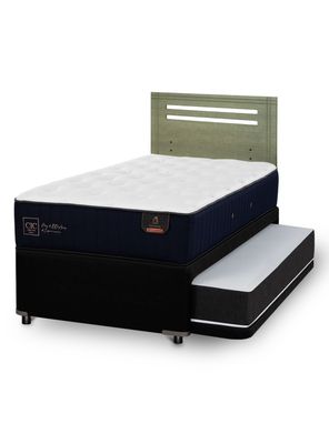 Diván Premium Black 1.5 Plazas Respaldo Múnich Olivo