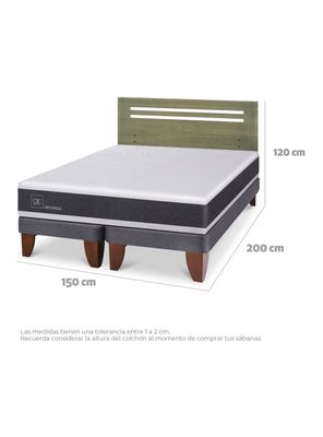 Imagen 2 del producto Cama Europea Ortopedic 2 Plazas Base Dividida + Respaldo Múnich Olivo