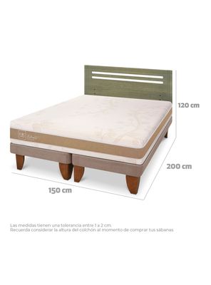 Imagen 2 del producto Cama Europea Rilassati Infinity 2 Plazas Base Dividida + Respaldo Munich Olivo