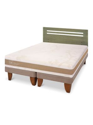 Cama Europea Rilassati Infinity 2 Plazas Base Dividida + Respaldo Munich Olivo