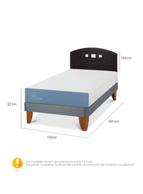 Imagen 2 del producto Cama Europea Excellence 1.5 Plazas + Respaldo Gales Negro