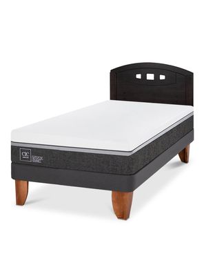 Cama Europea Ortopedic Advance 1.5 Plazas + Respaldo Gales Negro