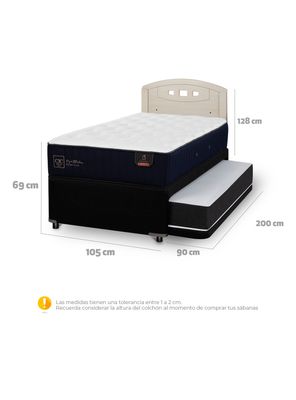 Imagen 2 del producto Diván Premium Black 1.5 Plazas Respaldo Gales Alpino