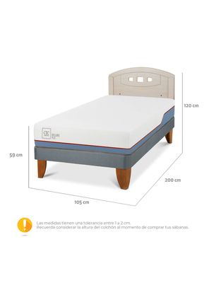 Imagen 2 del producto Cama Europea Excellence Plus 1.5 Plazas + Respaldo Gales Alpino